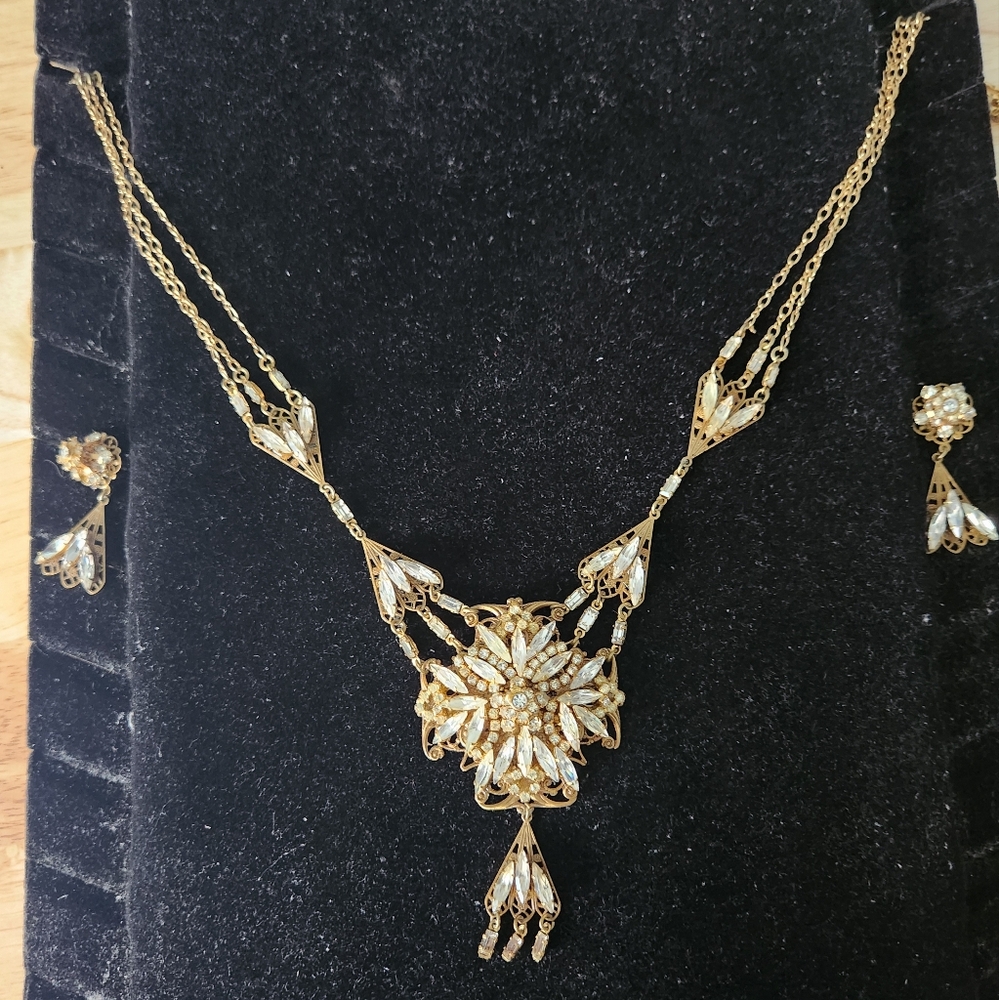 Maria Elena necklace with matching earrings. Perfect for a wedding or upscale